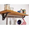 Floating Shelves for Kitchen Spice Storage Hanging Pot & Pan RackWood Wall Mount Shelf With Rails And Hooks, for Bedroom, Living Room, Bathroom, Hanger Organizer For Utensil ( Size : 100x20x20cm ) view 3