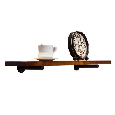 Drsyffsup Floating Wall Shelf Vintage Chic Shelving Picture Ledge,Plant Stand, Storage Rack for Bedroom, Bathroom, Living Room, Kitchen, with Wooden Board and Iron Frame (Size : 100x25cm)
