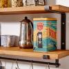 Drsyffsup Kitchen Floating Wall Shelves with Hooks, Wooden Rustic Wall Shelves, Home Storage Organizer Shelf, Wall Rack for Kitchen Appliances Display Picture Ledge Holder (Size : 60x20x40cm) view 4