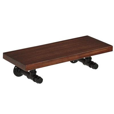 Drsyffsup Pipe Floating Shelves, Solid Wood Planks Wall Shelf, 60cm/80cm/90cm/100cm/120cm Long Storage Bracket for Bookshelf, Kitchen, Bathroom, Home Decor, Hanging Organizer Rack (Size : 100x20cm)
