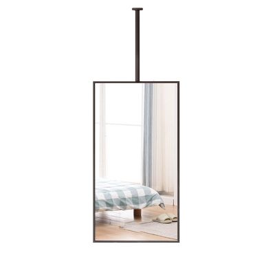 Black Metal Frame Ceiling Hanging Boom Mirror, Floating Bathroom Decorative Mirror for Living Room Entryway Bedrooms Dressers and Modern Theme Dcor, HD Vanity Make-up Mirrors (Size : 40cmx60cm)