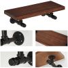 Drsyffsup Rustic Retro Floating Shelves Wall Mounted Shelf Hanging Storage Organisation Wood Industrial Pipe Display Rack for KitchenBedroom, Bathroom, Living Room, OfficeOutdoor (Size : 100x20cm) view 4