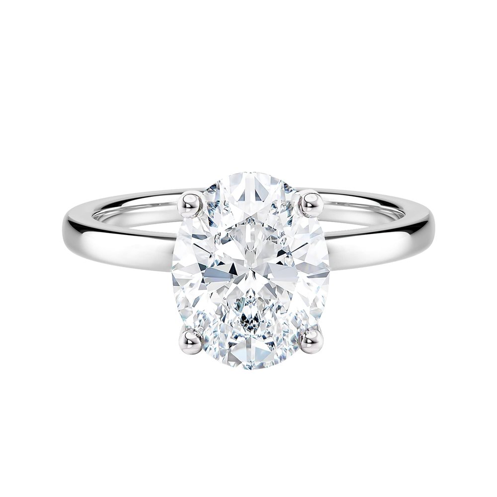 1.2 Ct Oval Lab Grown Diamond Ribbon Halo Ring 14k White Gold