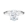 1.2 Ct Oval Lab Grown Diamond Ribbon Halo Ring 14k White Gold view 1