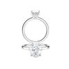 1.2 Ct Oval Lab Grown Diamond Ribbon Halo Ring 14k White Gold view 2