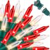 LAMPHOME Red Clear Valentine's String Lights 100 Mini Incandescent Fairy Light Decor 20 Ft Green Wire Christmas Lifgt for Indoor & Outdoor Party Patio Bedroom, Xmas Tree Garland Easter Decoration view 1