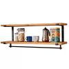 Drsyffsup Floating Shelves Wall Mount 2 Tier Kitchen Hanging Shelf Storage Racks Spice Pots and Pans Utensil Holder Organization for Restaurants Display Stand with Rails (Size : 100x20x40cm) view 1
