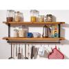 Drsyffsup Floating Shelves Wall Mount 2 Tier Kitchen Hanging Shelf Storage Racks Spice Pots and Pans Utensil Holder Organization for Restaurants Display Stand with Rails (Size : 100x20x40cm) view 4
