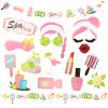 29Pcs Spa Photo Booth Props with Stick Spa Party Decorations Makeup Birthday Party Supplies for Girls Women Makeup Selfie Props view 1
