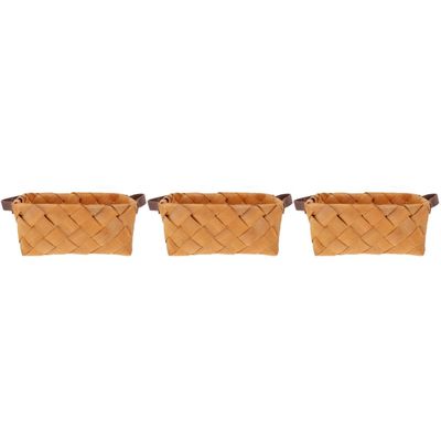 3 Pcs Wooden Fruit Basket Multipurpose Basket Handheld Hand Woven Exquisite Woven Wooden Wedding Storage Wedding