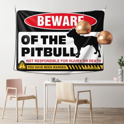Small Wall Tapestry Beware of Pitbulls Tapestry Stuff for Your Room Wall Decor for Dorm ( Size : 75X100CM )