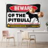 Small Wall Tapestry Beware of Pitbulls Tapestry Stuff for Your Room Wall Decor for Dorm ( Size : 75X100CM ) view 1