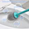 LUOWUYOU Silicone Plus Liquid Toilet Brush Set, Toilet Brush and Plunger Set, 16.5 X 3.9 Inch Wall Mounted Long Handle Toilet Brush with Ventilated Holder with Base (A, Green) view 2