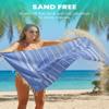 2 Packs Turkish Beach Towels Vacation Essentials Quick Dry Sand Free Soft Absorbent Extra Large Xl Big Blanket Adult Oversized Bath Pool Swim Towel Lightweight Thin Sandless Compact No Sand Packabl view 3