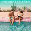 2 Packs Turkish Beach Towels Vacation Essentials Quick Dry Sand Free Soft Absorbent Extra Large Xl Big Blanket Adult Oversized Bath Pool Swim Towel Lightweight Thin Sandless Compact No Sand Packabl view 4