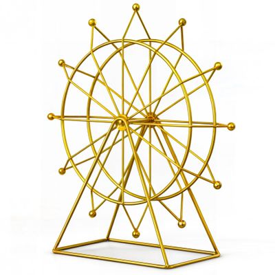 ARTACCEN Ferris Wheel Bookshelf Decor Gold Modern Gift - Shelf Decor Accents Ornament - House Decorations Living Room - Fireplace or Desk Decor - Entryway Decor. (Art Deco)