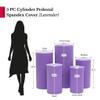 1 Set, Spandex Pillar Covers for Metal Cylinder Pedestal Stands 5 Pcs/Set - Lavender Covers ONLY/Cylinder Pedestal Stands NOT INCLUDED view 4