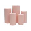1 Set, Spandex Pillar Covers for Metal Cylinder Pedestal Stands 5 Pcs/Set - Blush/Rose Gold Covers ONLY/Cylinder Pedestal Stands NOT INCLUDED view 1