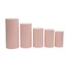 1 Set, Spandex Pillar Covers for Metal Cylinder Pedestal Stands 5 Pcs/Set - Blush/Rose Gold Covers ONLY/Cylinder Pedestal Stands NOT INCLUDED view 2