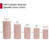 1 Set, Spandex Pillar Covers for Metal Cylinder Pedestal Stands 5 Pcs/Set - Blush/Rose Gold Covers ONLY/Cylinder Pedestal Stands NOT INCLUDED view 3