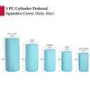 1 Set, Spandex Pillar Covers for Metal Cylinder Pedestal Stands 5 Pcs/Set - Baby Blue Covers ONLY/Cylinder Pedestal Stands NOT INCLUDED view 4
