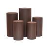 1 Set, Spandex Pillar Covers for Metal Cylinder Pedestal Stands 5 Pcs/Set - Chocolate Brown Covers ONLY/Cylinder Pedestal Stands NOT INCLUDED view 1