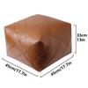 MINGPINHUIUS Moroccan Faux Leather Pouf Cover Unstuffed Pouf Footstool Ottoman Storage Solution Handmade Square Floor Footrest Cushion for Living Room, Bedroom, Balcony, Office (M, Orange) view 2