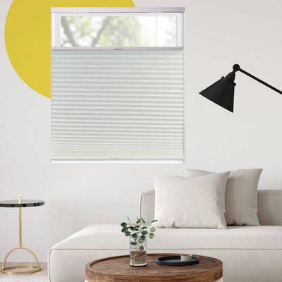 YELLOW BLINDS Cellular Shades, Window Blinds for Room, Window Coverings for Home Decor Series, Top Down Bottom Up, Snow- Light Filtering, 66" W x 72" H