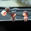 CIYODO Cute Cartoon Couple Figurines 2 Pairs Plastic Couple Statues Car Dashboard Decorations Valentine S Day Gift for Him and Her view 3