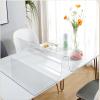 COTTREES Transparent Table Protector,PVC Soft Glass Tablecloth Protector,Oil Proof/Anti Scalding Table Cloth,Table Cover for Tea Table Top,Round Corner,for Office Table,Dresser (35.4x71in) view 1