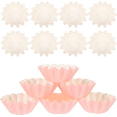 100pcs Parchment Paper Cupcake Liners Greaseproof Muffin Baking Cups Ruffled Edge for Weddings Parties and Celebrations