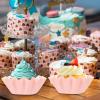 100pcs Parchment Paper Cupcake Liners Greaseproof Muffin Baking Cups Ruffled Edge for Weddings Parties and Celebrations view 3