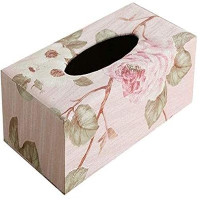 AVRYN Tissue Dispenser,Pink Rose Designed Tissue Box Holder Tissue Box Cover Tissue Box Paper Holder Case Cover for Hotel Living Room