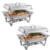YIEOTM 8 QT Chafing Dish Buffet Set 2 Packs Stainless Steel Food Warmer Dinner Tray Self-Service Tableware for Weddings Parties Banquets Catering Events view 1