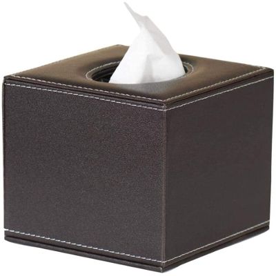 AVRYN Tissue Dispenser,Tissue Box Holders, Napkin Holder PU Leather Tissue Dispenser Facial Tissue Box for Home Office Car (Color : Brown) (Size : Brown)