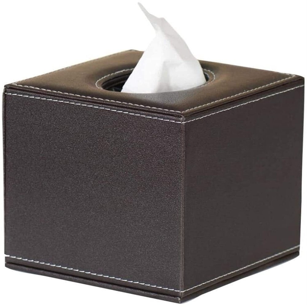 AVRYN Tissue Dispenser,Tissue Box Holders, Napkin Holder PU Leather Tissue Dispenser Facial Tissue Box for Home Office Car (Color : Brown) (Size : Brown)