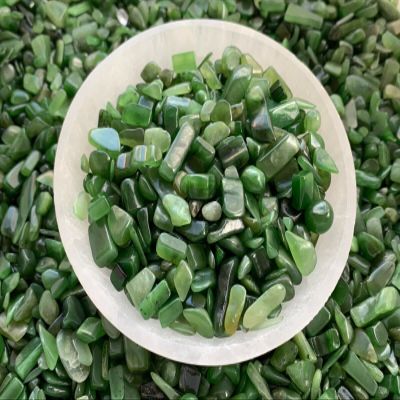 Wholesale Grade A++ Nephrite Jade Semi Tumbled Gemstone Chips 5-15 m (1/4 lb)