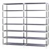 CHZWYT 36-Pairs Tool Free Easy Assembled Boot Rack Double Rows 12 Lattices Free Standing Shoe Cabinet Storage Shelf Holder with Non-Woven Fabric Dustproof Cover, for Closet, Entryway view 4