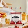Cheese Tincture Herb Fruit Wine Manual Press, 0.8 Gallon Stainless Steel Barrels Press Machine for Juice, Vegetable, Wine, Olive Oil, Silver and Red Manual Fruit Wine Press, 8.27*10.24*14.37in view 1