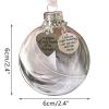 Clear Christmas Memorial Ornament Feather Ball, A Piece of My Heart is in Heaven Loss of Loved One Uncle Christmas Tree Hanging Sympathy Gift with Silk Ribbon & Red Gift Box view 2