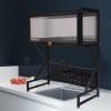 2 Tiers Over Sink Kitchen Storage Shelf with Utensils Holder Metal Dish Drying Rack Countertop Cutlery Dish Drainer Basket Multifunctional Kitchen Organizer Shelf (25.6 x 13.6 x 32.2in) view 4