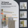 TRUSTMI Swivel Towel Warmer Rack with Built-in Timer and Temperature Indicator 4 Arm Swing Bathroom Wall Mounted Plug-in Electric Towel Heated Rack, Brushed Gold view 3