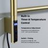 TRUSTMI Swivel Towel Warmer Rack with Built-in Timer and Temperature Indicator 4 Arm Swing Bathroom Wall Mounted Plug-in Electric Towel Heated Rack, Brushed Gold view 4