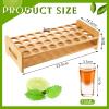 36 Pack 0.5 oz Mini Shot Glasses with 36-hole Wooden Shot Glass Holder Tray - Clear Glass Wine Cups Set for Bars, Shotski Parties, Gatherings & Daily Use view 2