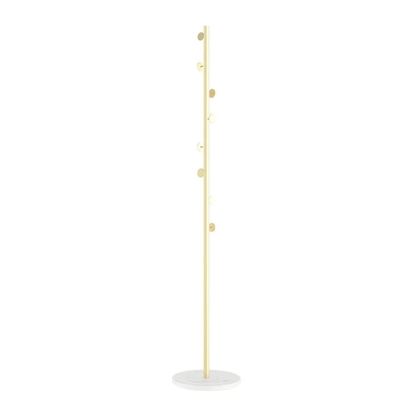 OLOTU Metal Coat Rack with Hooks Freestanding Coat Stand with Natural Marble Base Entryway Hall Coat Tree Bedroom Coat Hanger Stand