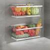 DKULMN Fruit Vegetable Storage Basket,Kitchen Fruit and Vegetable Storage Cart,Hanging Wire Fruit Vegetable Storage Organizer Rack for Kitchen Pantry view 1