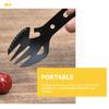 Happyyami 2pcs Fork Spoon Stainless Steel Bottle Opener Stainless Steel Camping Cookware Camping Cooking Stove Picnic Flatware Camping Utensils Cooking Utensils Travel Outdoor view 2