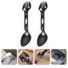 Happyyami 2pcs Fork Spoon Stainless Steel Bottle Opener Stainless Steel Camping Cookware Camping Cooking Stove Picnic Flatware Camping Utensils Cooking Utensils Travel Outdoor view 3