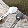 Happyyami 2pcs Fork Spoon Stainless Steel Bottle Opener Stainless Steel Camping Cookware Camping Cooking Stove Picnic Flatware Camping Utensils Cooking Utensils Travel Outdoor view 4