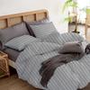 3Pcs 800 Thread Count 100% Egyptian Cotton Oversized Queen (98" x 98") Size Silky Soft, Breathable, All Season Duvet Cover Set for Comforter - Silver Stripe view 1